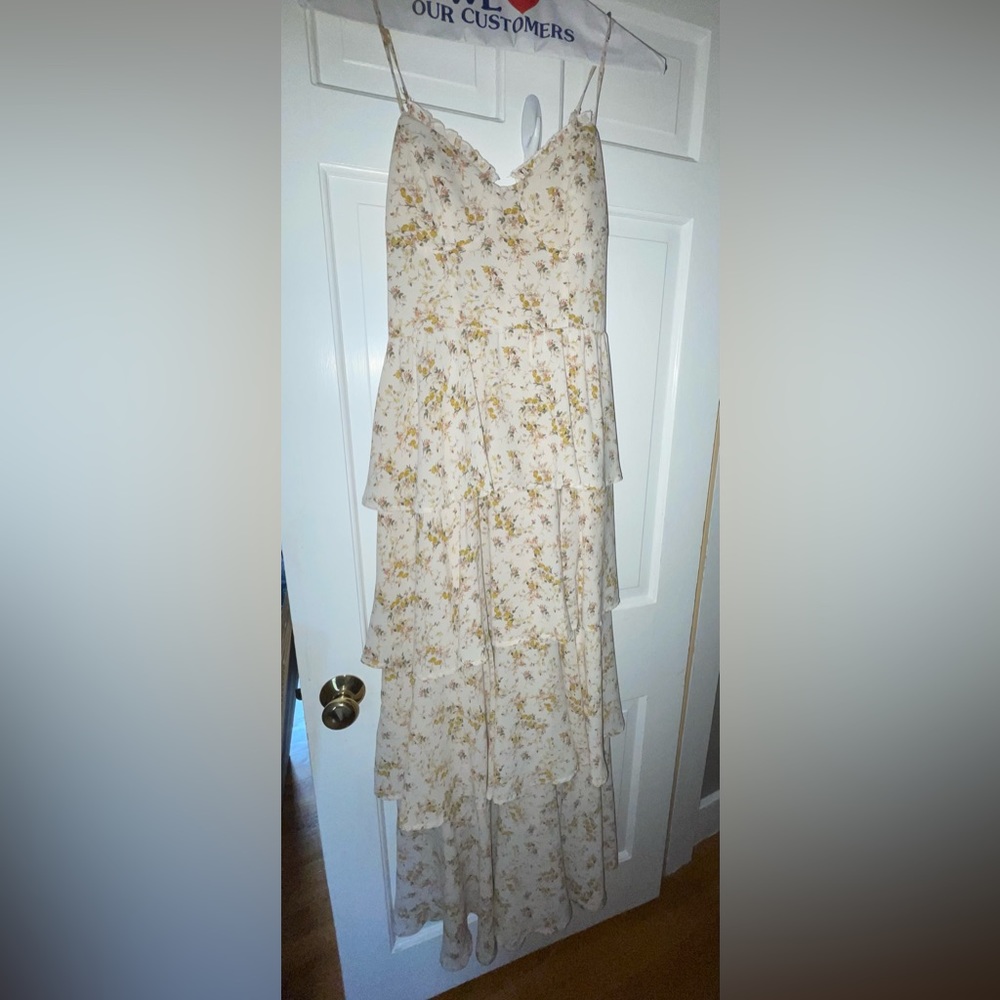 Neutral Floral Maxi Dress